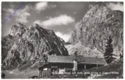 Tannheim, Tannheimerhütte mit Rot Flüh und Gimpel