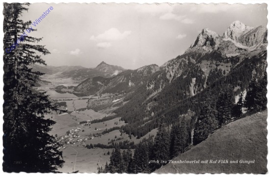 Tannheim, Blick ins Tanheimertal mit Rot Flüh und Gimpel