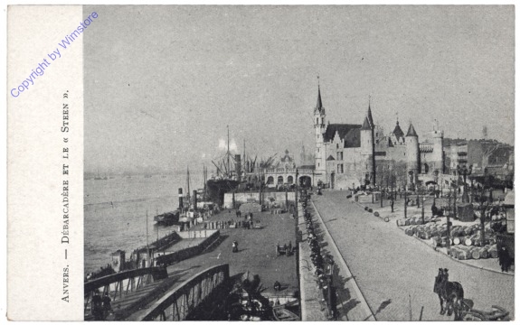 Antwerpen, Anvers, Débarcadère et le "Steen"