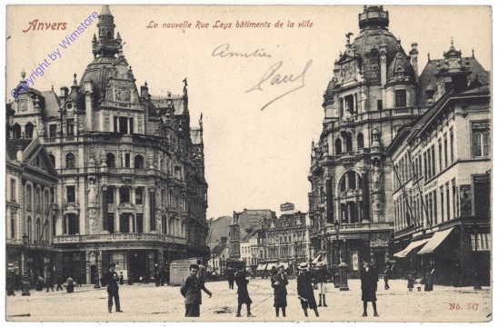 ak119192 Antwerpen, Anvers, La nouvelle Rue Leys batiments de la ville