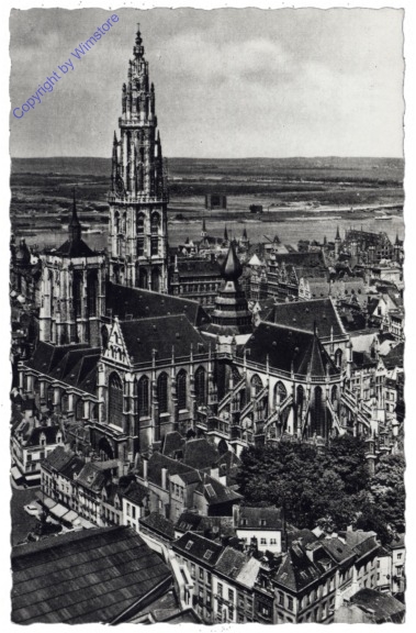 ak119200 Antwerpen, Anvers, La Cathédrale et panorama vers l Escaut