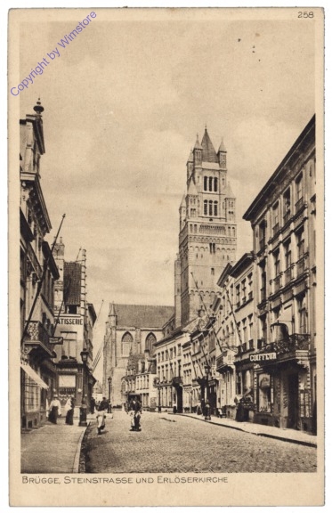 ak119257 Brügge, Bruges, Steinstrasse und Erlöserkirche