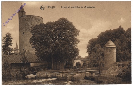 ak119283 Brügge, Bruges, Ecluse et poudriére du Minnewater