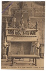 Brügge, Bruges, La Cheminée de la Salle Echevinale à l'Hotel de Ville