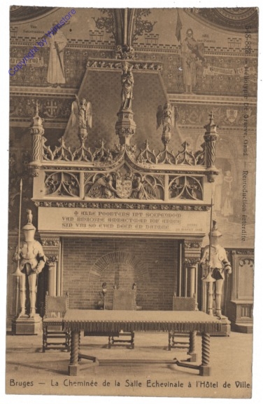 ak119294 Brügge, Bruges, La Cheminée de la Salle Echevinale à l'Hotel de Ville