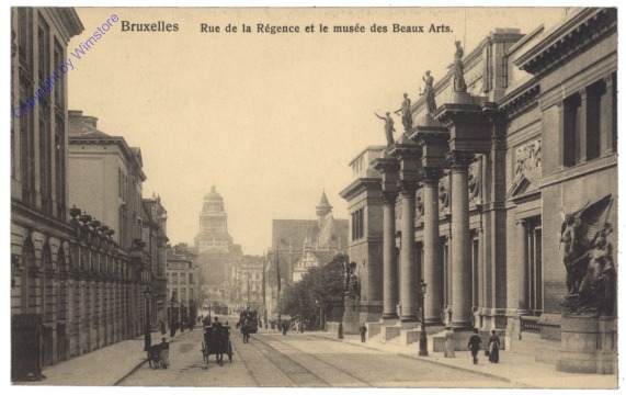 ak119342 Brüssel, Bruxelles, Rue de la Régence et le musée des Beaux Arts