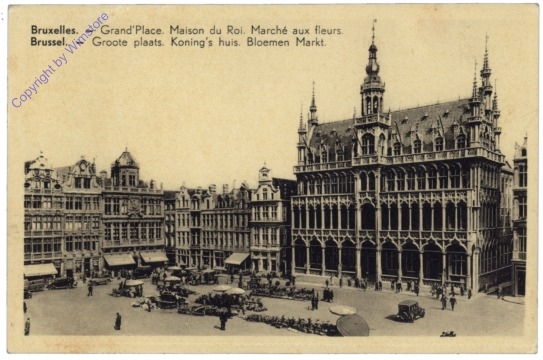 ak119346 Brüssel, Bruxelles, Grand'Place, Maison du Roi. Marché aux fleurs