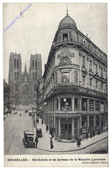 Brüssel, Bruxelles, Ste-Gudule et les bureaux de la Mutuelle Lyonnaise
