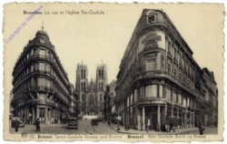 Brüssel, Bruxelles, La rue et l'église Ste-Gudule