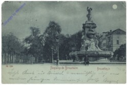 Brüssel, Bruxelles, Fontaine de Brouckère, Mondschein