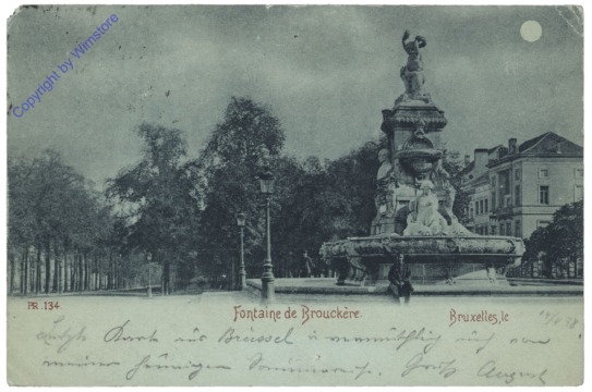 ak119409 Brüssel, Bruxelles, Fontaine de Brouckère, Mondschein