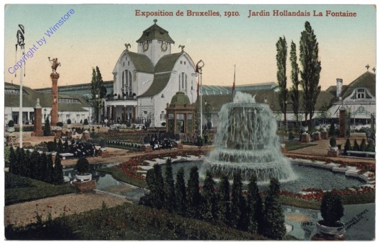 ak119442 Brüssel, Bruxelles, Exposition de Bruxelles, 1910. Jardin Hollandais La Fontaine