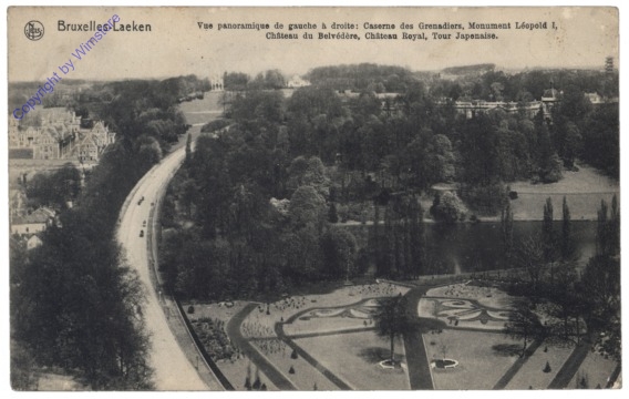 ak119461 Brüssel, Bruxelles, Laeken, Vue panoramique de gauche à droite: Casenere des Grenadiers