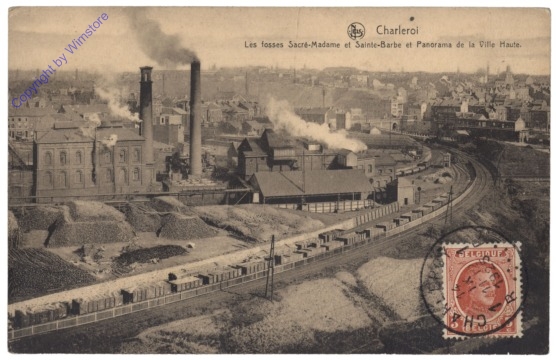 ak119466 Charleroi, Les fosses Sacré-Madame et Sainte-Barbe et Panorama de la Ville Haute