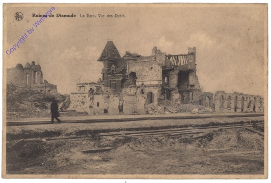 ak119490 Diksmuide, Ruines de Dixmude, La Gare. Vue des Quais