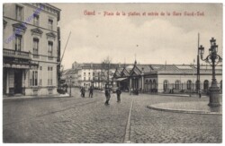 Gent, Gand, Place de la station et entrée de la Gare Gand-Sud
