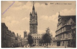 Gent, Gand, Le Beffroi et le Theatre flamand