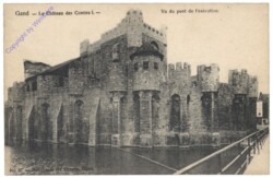 Gent, Gand, Le Chateau des Comtes I, Vu du pont de l'exècution