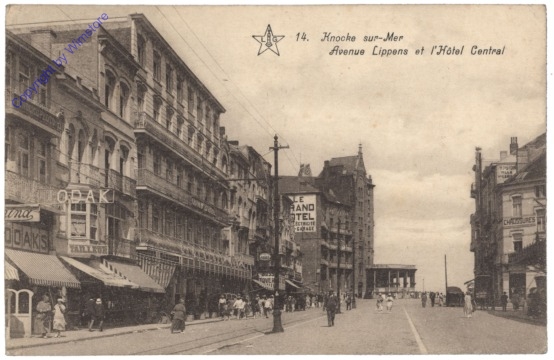 Knokke-Heist, Heyst-sur-Mer, Avenue Lippens et l'Hotel Central