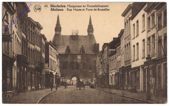 Mechelen, Malines, Rue haute et Porte de Bruxelles