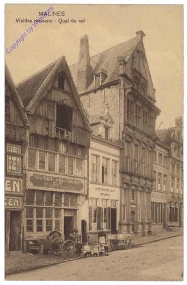 Mechelen, Malines, Vieilles maisons, Quai du sei