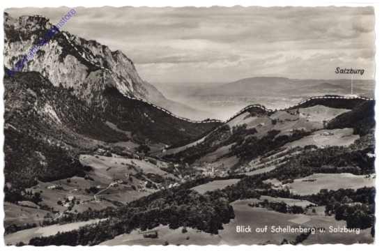 Salzburg, Blick auf Schellenberg und Salzburg