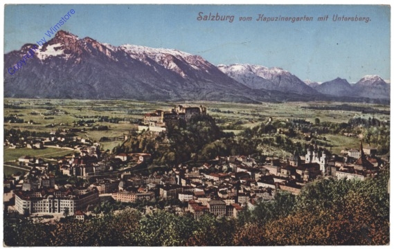 ak120184 Salzburg, vom Kapuzinergarten mit Untersberg