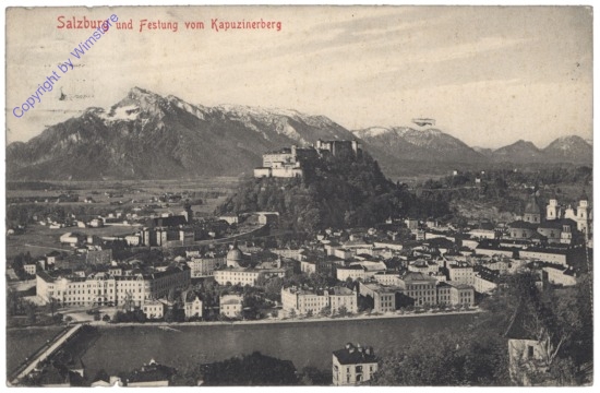 Salzburg, und Festung vom Kapuzinerberg