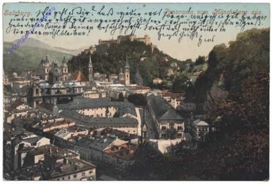 Salzburg, Panorama vom Mönchsberg aus