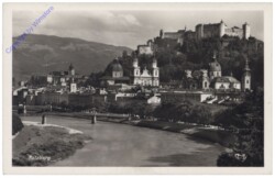 Salzburg, Die Stadt gesehen von Mülln mit Salzach
