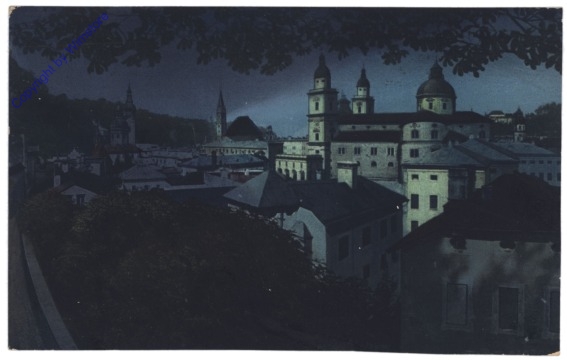 ak120357 Salzburg, vom Stieglkeller in Scheinwerferbeleuchtung