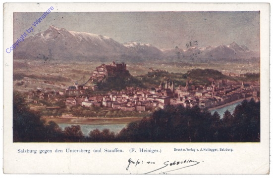 Salzburg, gegen den Untersberg und Stauffen