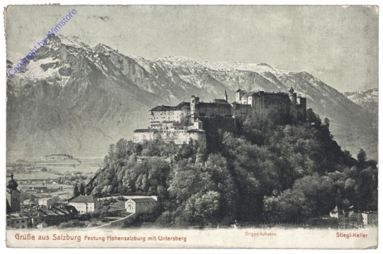 ak120473 Salzburg, Festung Hohensalzburg mit Untersberg