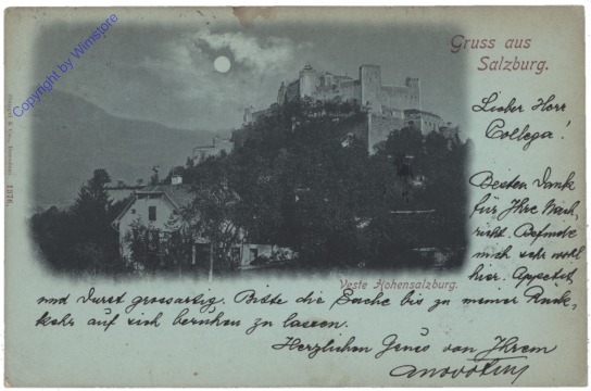ak120498 Salzburg, Veste Hohensalzburg, Mondschein