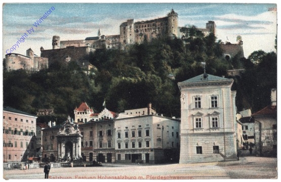 ak120544 Salzburg, Festung Hohensalzburg m. Pferdeschwemme