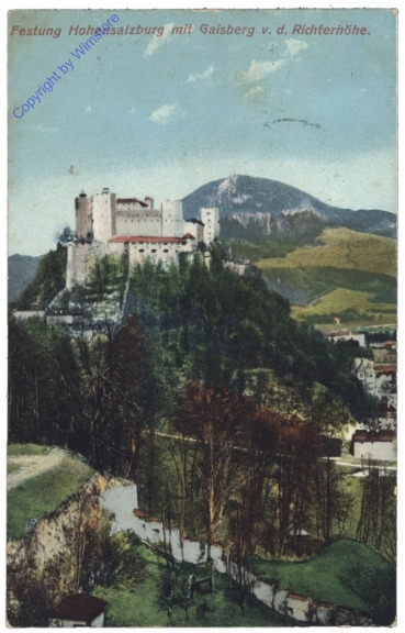 ak120552 Salzburg, Festung Hohensalzburg mit Gaisberg v.d. Richterhöhe