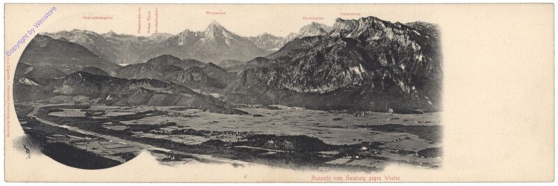 Salzburg, Aussicht vom Gaisberg gegen Westen