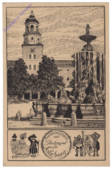 ak120670 Salzburg, Residenzbrunnen und Glockenspiel