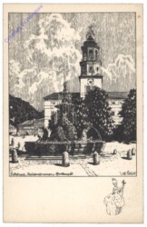 Salzburg, Residenzbrunnen und Glockenspiel