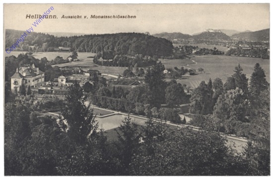 Salzburg, Hellbrunn, Aussicht vom Monatsschlösschen