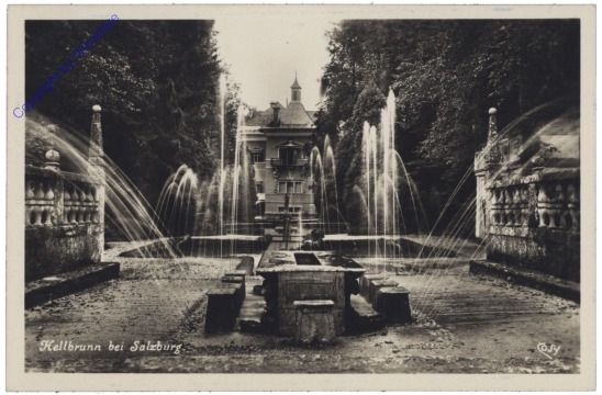 Salzburg, Schloss Hellbrunn, Fürstentisch und Lustschloß