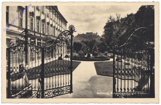 Salzburg, Schloss Mirabell, Mirabellgarten g.d. Festung
