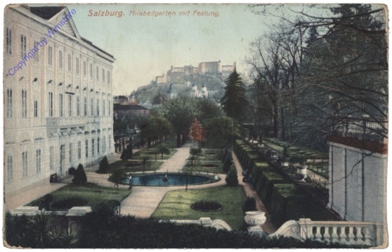Salzburg, Schloss Mirabell, Mirabellgarten mit Festung