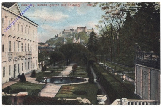 Salzburg, Schloss Mirabell, Mirabellgarten mit Festung