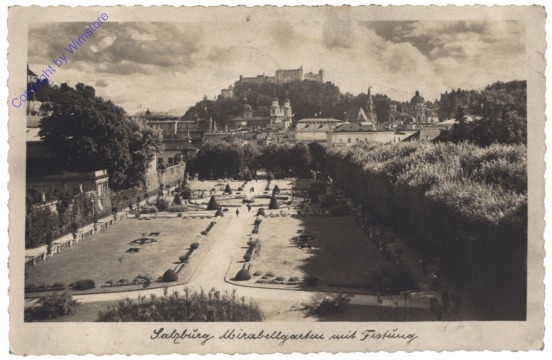 Salzburg, Schloss Mirabell, Mirabellgarten mit Festung