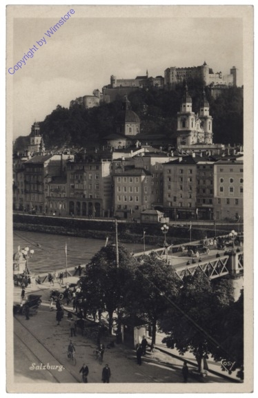 Salzburg, Staatsbrücke, Dom, Glockenspiel und Festung