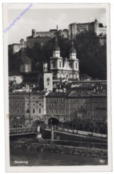 Salzburg, Staatsbrücke mit Dom und Festung