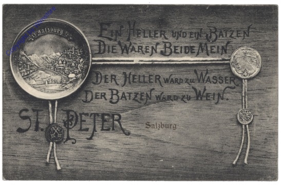 ak120974 Salzburg, St. Peters, Ein Heller und ein Batzen ...