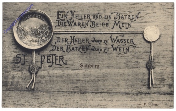 ak121007 Salzburg, St. Peter, Ein Heller und ein Batzen