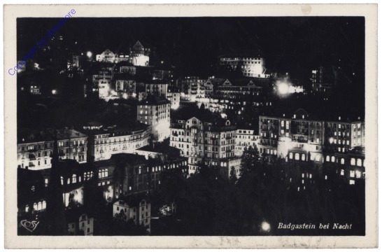 ak121133 Bad Gastein, Ortsansicht bei Nacht
